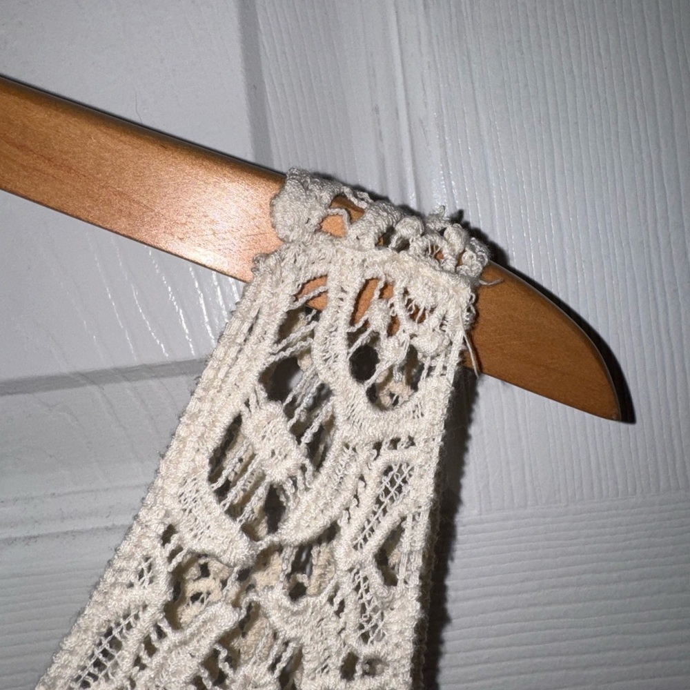 Boho Dor Dor Couture Crochet Lace Fringe Beach Cover Up | Size M - Picture 9 of 13